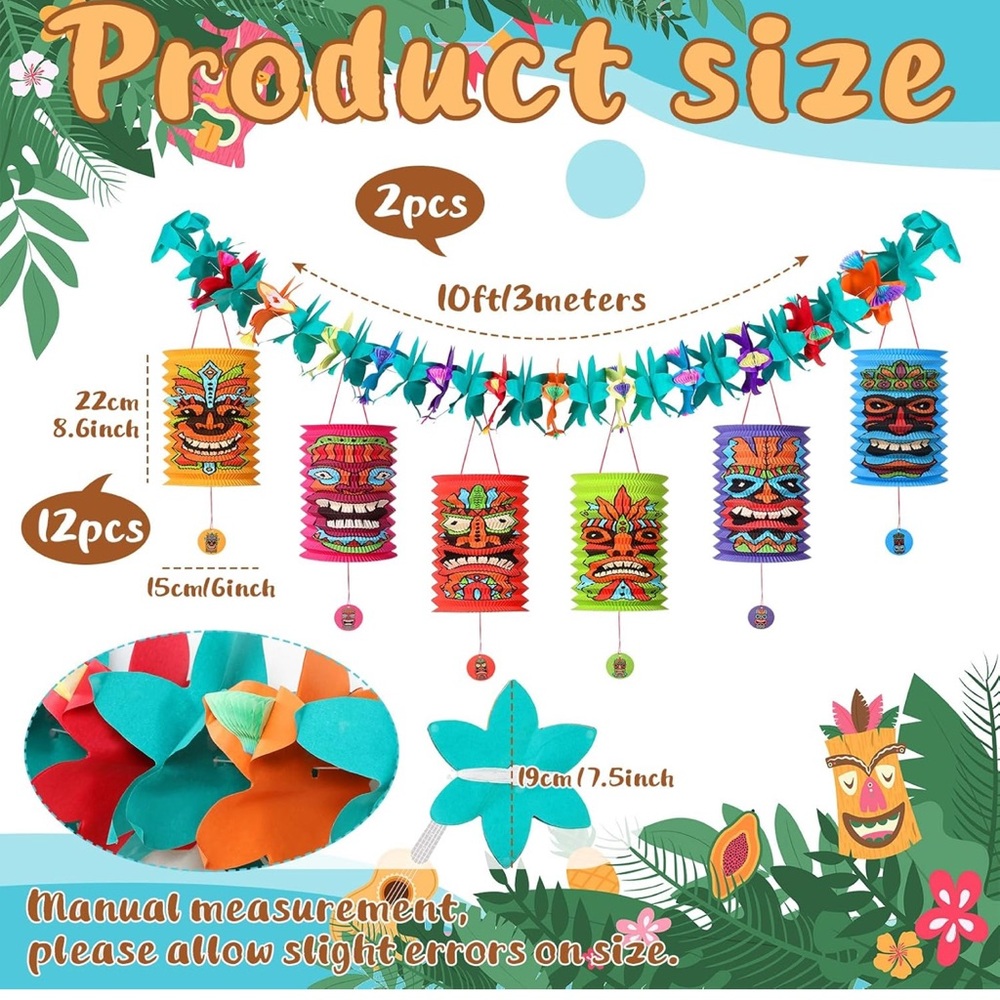 Colorful Tiki Party Decorations (2-Pack) - Picture 3 of 5
